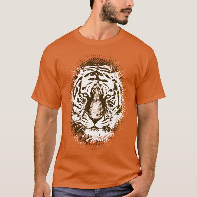Orange Färg-popkonsthistoriska Eleganten Modern T Shirt (Framsida)