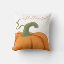 Orange Färg Pumpkin Thanksgiving Round Pillow
