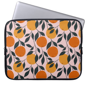 Orange färglös sömlös mönster. orange mönster.  laptop fodral