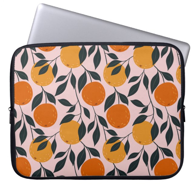 Orange färglös sömlös mönster. orange mönster.  laptop fodral (Framsidan)