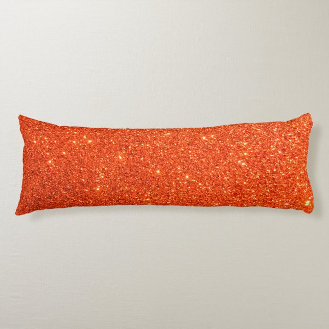 Orange Faux Glitter Body Pillow Kroppskudde (Framsidan)