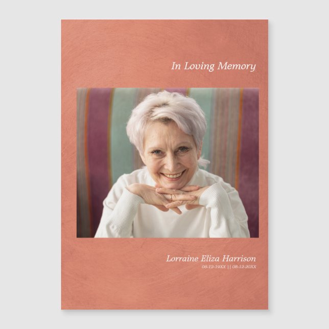 Orange Faux Metallic Effect för Photo Rememsing (Framsida)