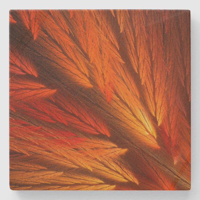 Orange Featherskt rektangulärt streck Underlägg (Framsidan)