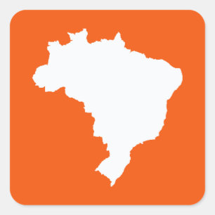 Orange Festive Brazil vid Emporio Moffa Fyrkantigt Klistermärke