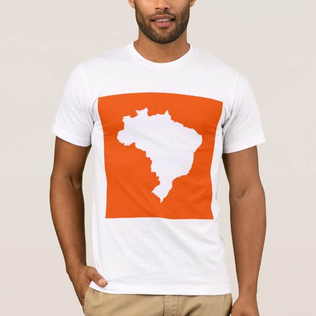 Orange Festive Brazil vid Emporio Moffa Tee Shirt (Framsida)