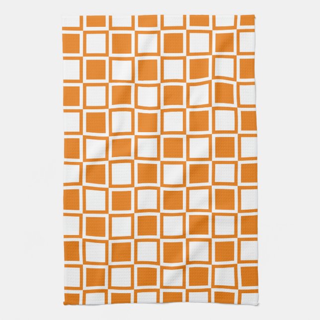 Orange Fet Mod Fet kvadrat Kökshandduk (Vertikal)