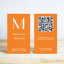 orange - fet monogram affärskort visitkort