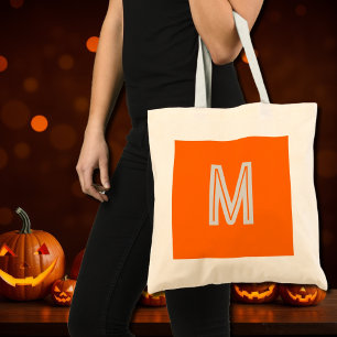orange - fet monogram tygkasse