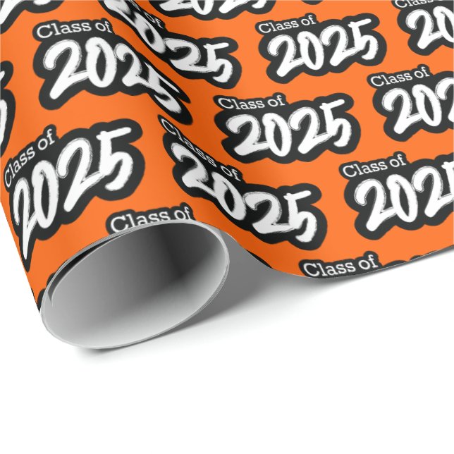 Orange, fet penselklass för 2025-omformning Papper Presentpapper (Rullad Hörn)