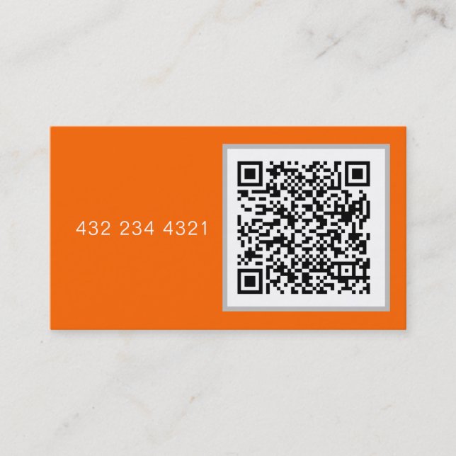 orange - fet QR-kod Visitkort (Framsida)
