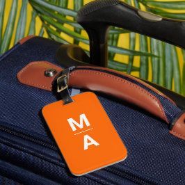 orange - feta monogram bagagebricka