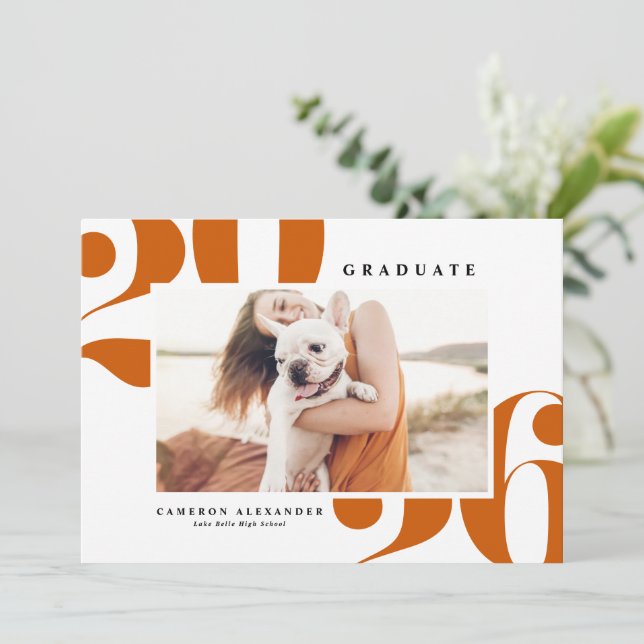 Orange Fetstil Typography 2025 Foto Examen Meddelande (Stående Fram)