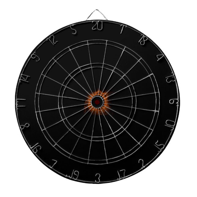 Orange Fiery Eclipse Black Hål Dart Board Darttavla (Framsidan)