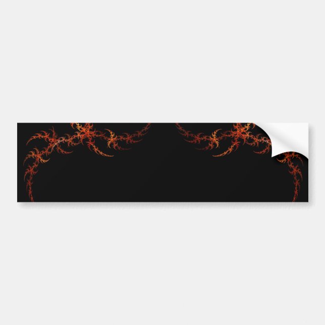 Orange Fiery Fractal Gräns Bumper Sticker Bildekal (Framsidan)