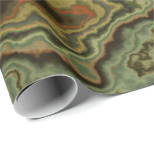 Orange-fillad Grönt Agate Egg Presentpapper