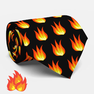 Orange Fire Flames Mönster på Black Colorful Slips