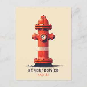 Orange Fire Hydrant Vykort
