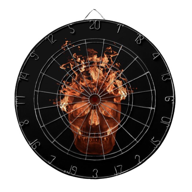 Orange Fire Skull Dart Board Darttavla (Framsidan)