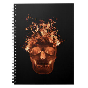 Orange Fire Skull Spiral bärbar dator Anteckningsbok Med Spiral