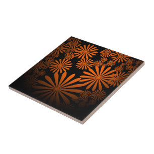 Orange Fireworks Kakelplatta