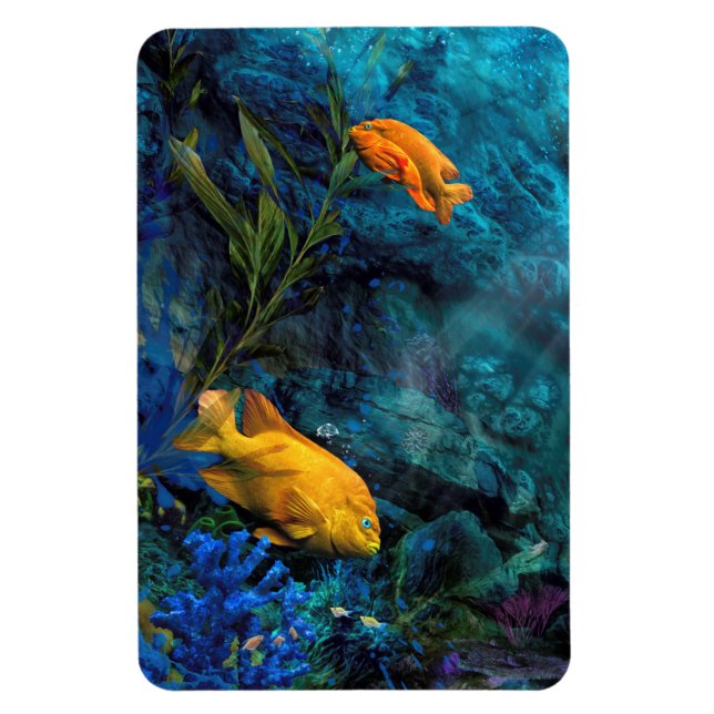 ORANGE FISH BLUE OCEAN MAGNET (Vertikal)