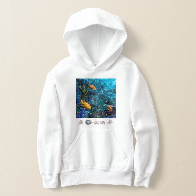 ORANGE FISH BLUE OCEAN T SHIRT (Laydown)