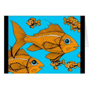 Orange fisk hälsningskort