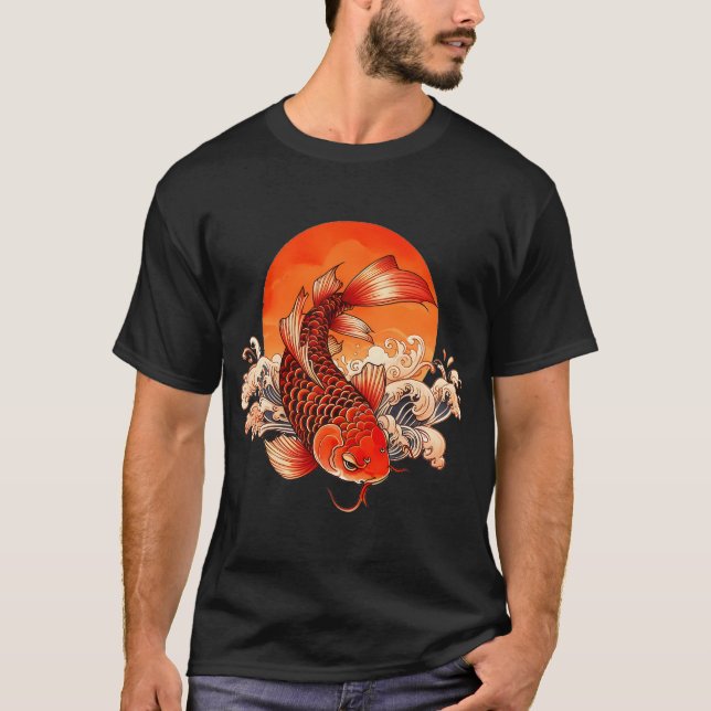 Orange Fisk Koi T Shirt (Framsida)