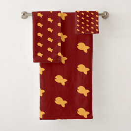  Orange Fisk Upprepa Barn Baby Dk Röd Badduk 