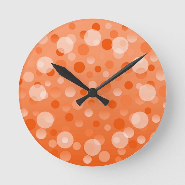 Orange Fizz "Bubbles"-klocka runt Rund Klocka (Framsida)