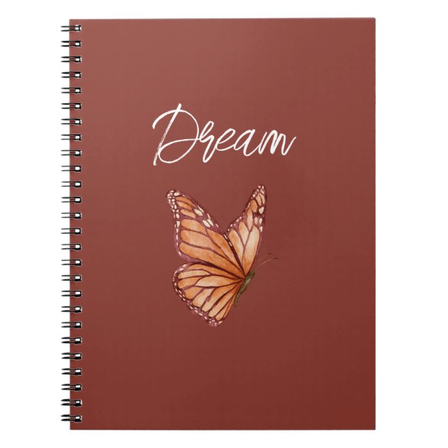 Orange Fjäril Dröm Anteckningsbok (Framsidan)