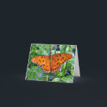 Orange fjäril helgkort<br><div class="desc">Ge detta härliga kort till det som du älskar. Med ett foto av en härlig fjäril och berätta dem,  hur mycket du älskar dem.  Detta kort är tom insida.</div>