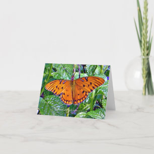 Orange fjäril helgkort