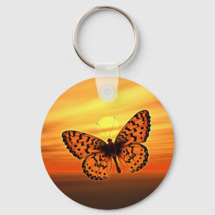 Orange fjäril nyckelring