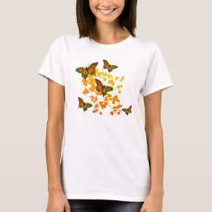 Orange fjärilsT-tröja T Shirt
