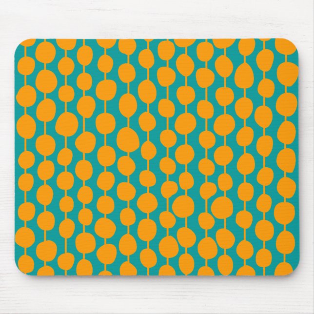 Orange fläckar och linjer musmatta (Framsidan)