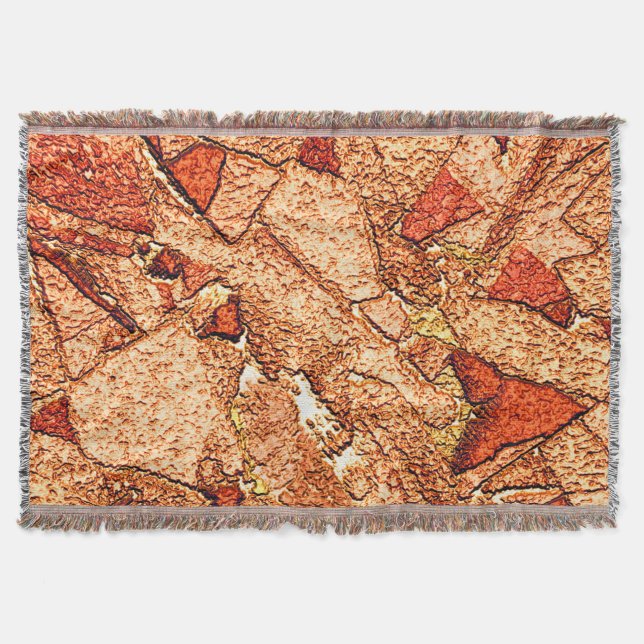 Orange fläckfärgad vulkaniska sten teckning filt (Framsidan)