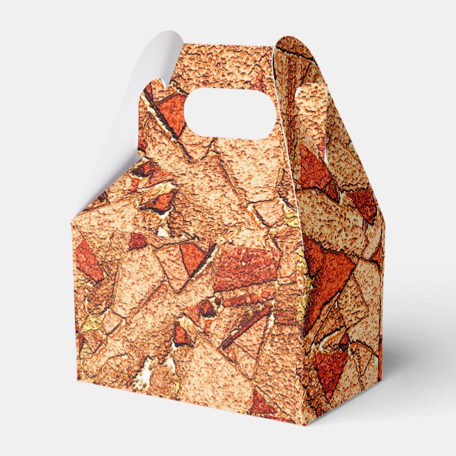 Orange fläckfärgad vulkaniska sten teckning presentaskar (Baksidan Sidan)