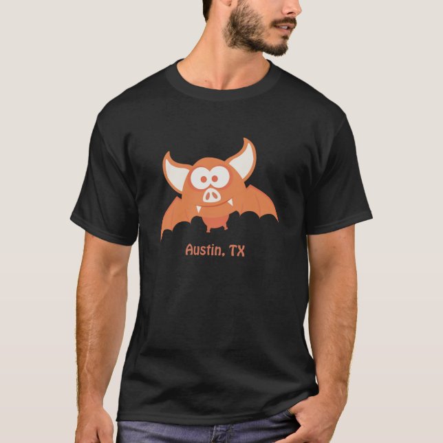 Orange fladdermöss - Austin, TX T Shirt (Framsida)