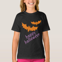 Orange Fladdermöss, Lila Happy halloween Personlig T Shirt
