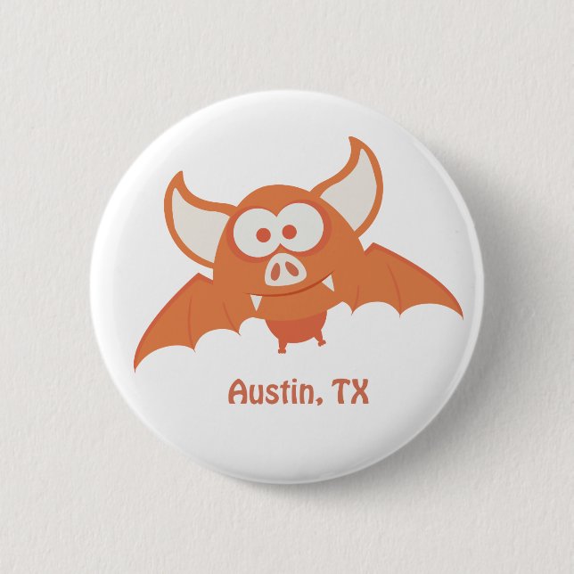 Orange Fladdermus-Austin, TX Knapp (Framsida)