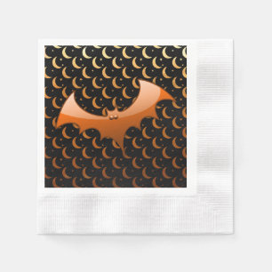 Orange Fladdermus Quarter Måne Luncheon Napkins Pappersservett