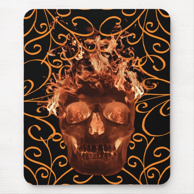 Orange - Flamande musknapp Musmatta (Framsidan)