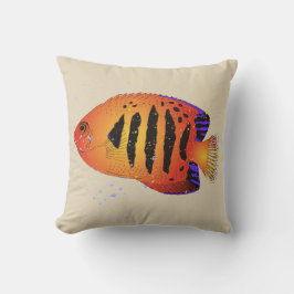 Orange Flame Angelfish Tropical Aquarium Art Kudde