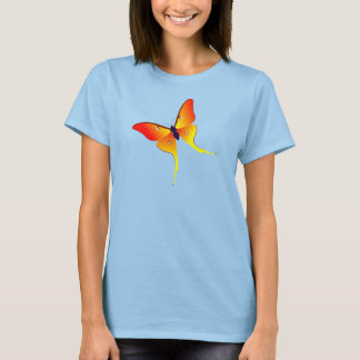 Orange Flame Butterfly Dam Burnout T-Shirt