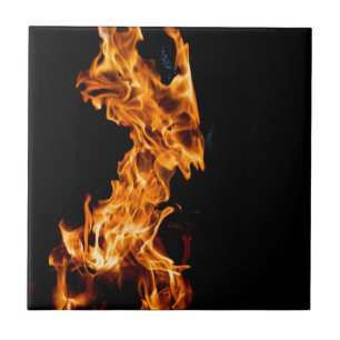 Orange flame label kakelplatta