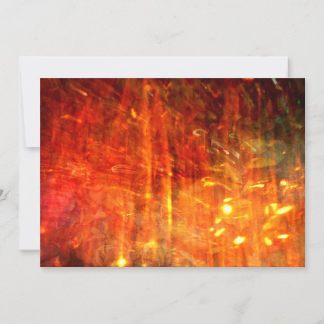Orange Flames Abstrakt Photo Art Inbjudan (Framsida)