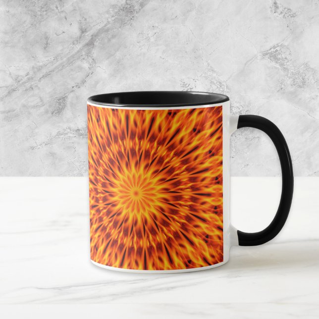 Orange Flames Kaleidoscope Mugg (Skapare uppladdad)