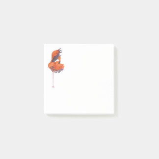 Orange Flamingo in Dance Pose Post-it Block