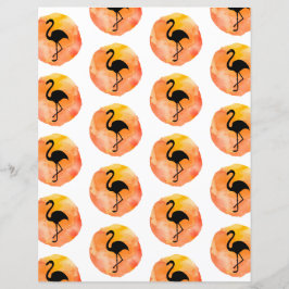 Orange Flamingo Mönster Scrapbook Papper